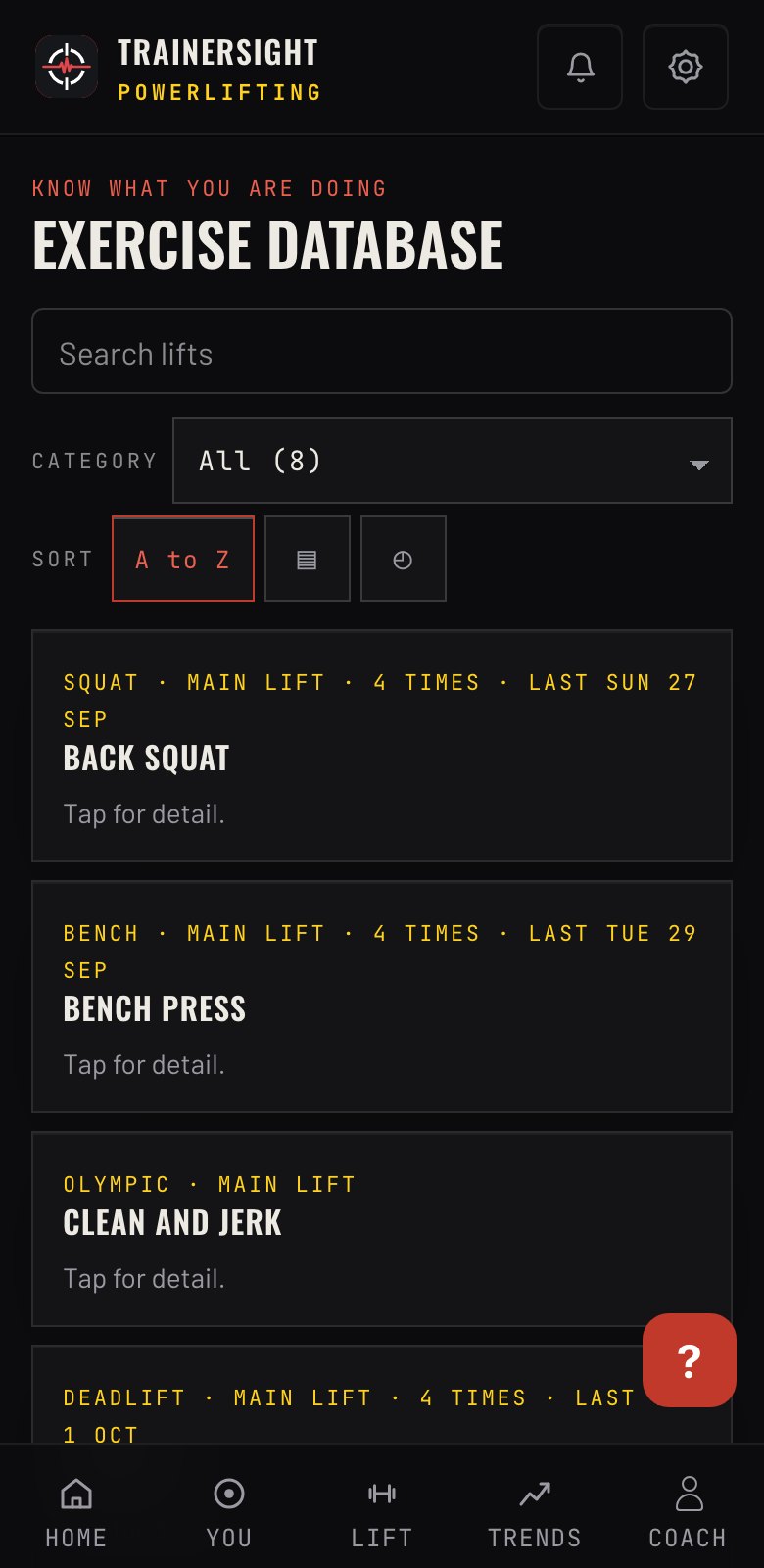 The searchable exercise database with coaching explanations